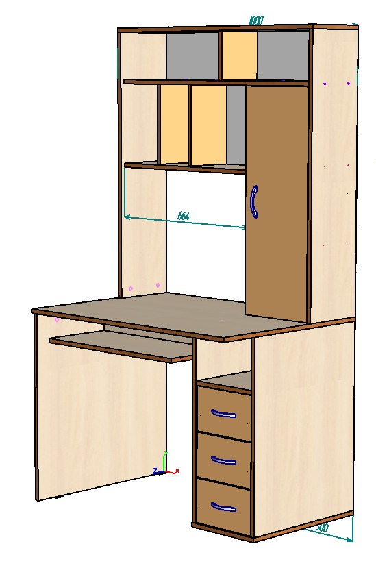 Каталог Нестандарт стол компьютерный Сокол (правый) 3 от магазина ПолКомода.РУ