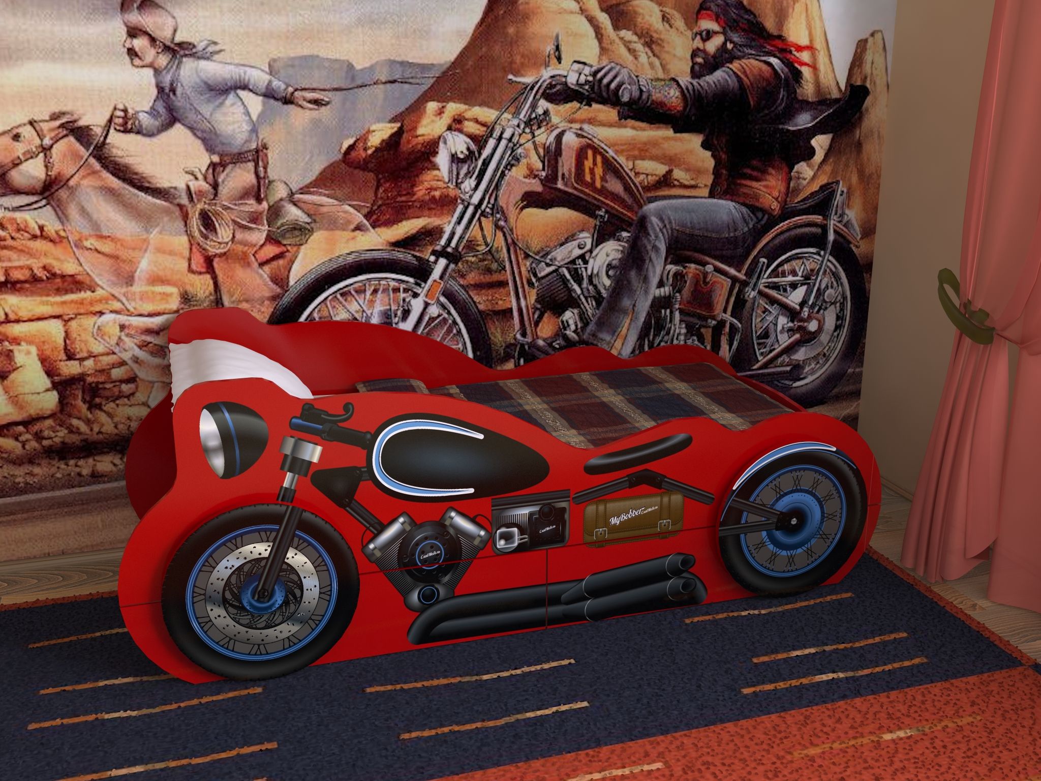 Каталог Детская кровать "Мотоцикл" от магазина ПолКомода.РУ