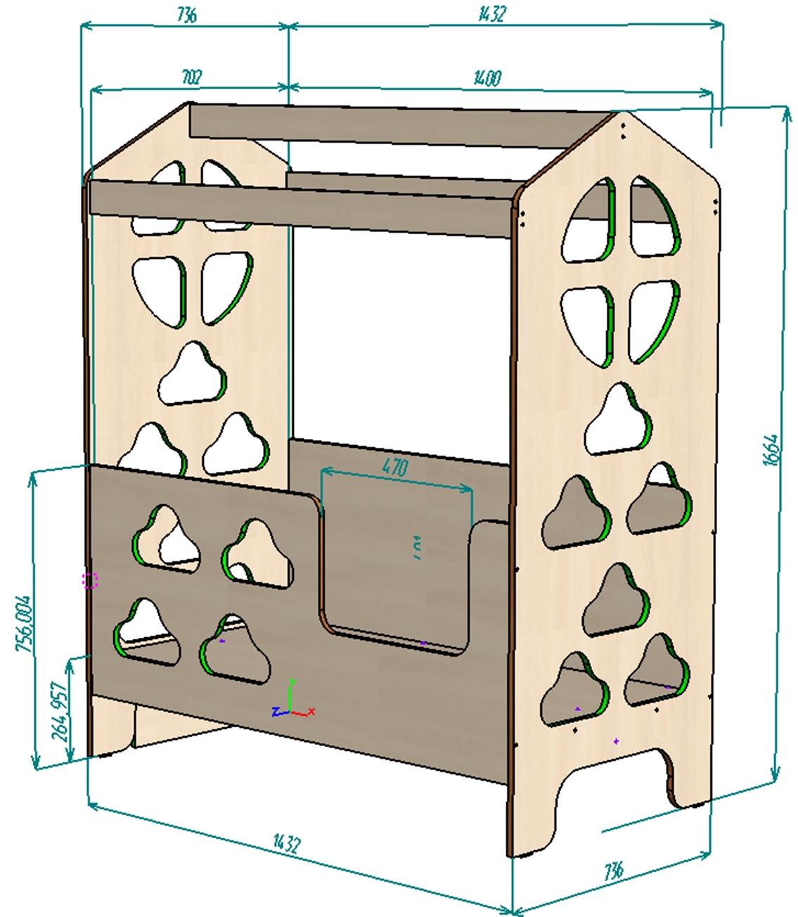 Каталог Нестандарт Кровать Домик Облачка от магазина ПолКомода.РУ