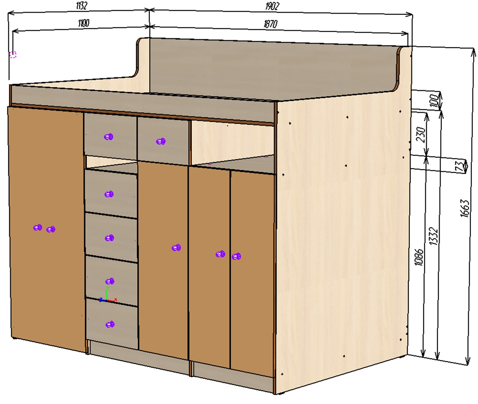 Каталог  Нестандарт Кровать чердак Астра 11 110/187 от магазина ПолКомода.РУ