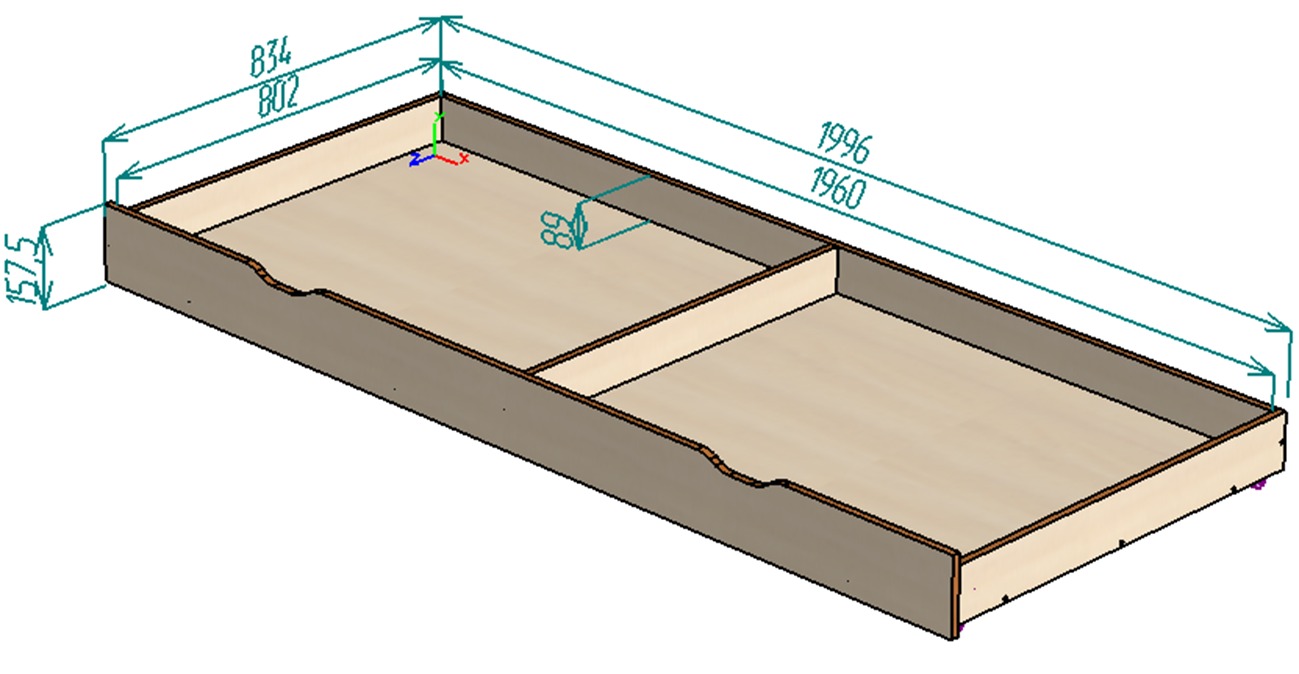 Каталог Нестандарт Выкатной ящик для кровати ДС-2 80х200 от магазина ПолКомода.РУ