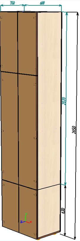Каталог Нестандарт Шкаф распашной с полками 600 от магазина ПолКомода.РУ