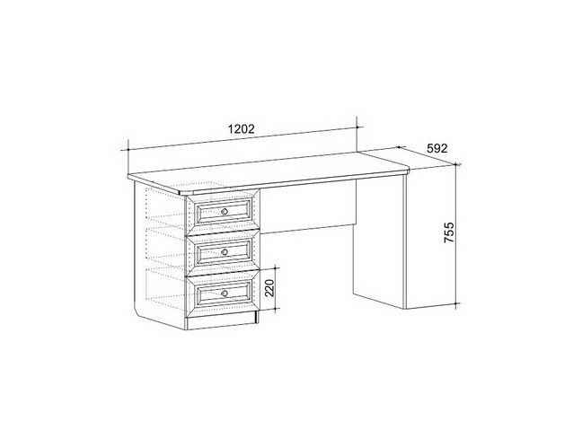 Письменный стол с ящиками размеры