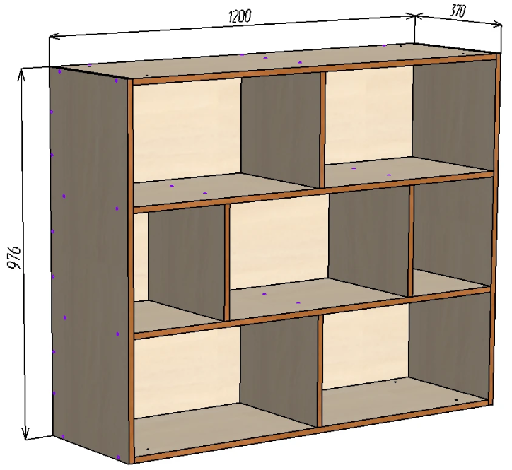 Каталог Нестандарт Открытый стеллаж от стола письменного со стеллажом 1200 от магазина ПолКомода.РУ