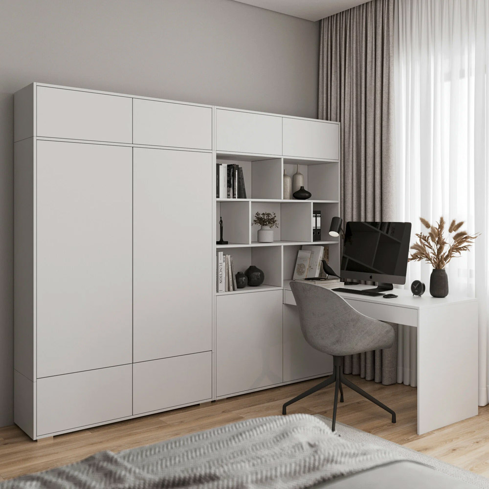 Каталог Стол письменный со стеллажом и шкафом 2400 от магазина ПолКомода.РУ