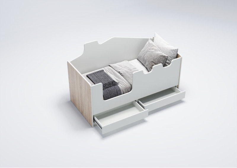 картинка Детская кровать от 3 лет Л-K202.04 домик магазин PolKomoda.ru Каталог Детская кровать от 3 лет Л-K202.04 домик от магазина ПолКомода.РУ