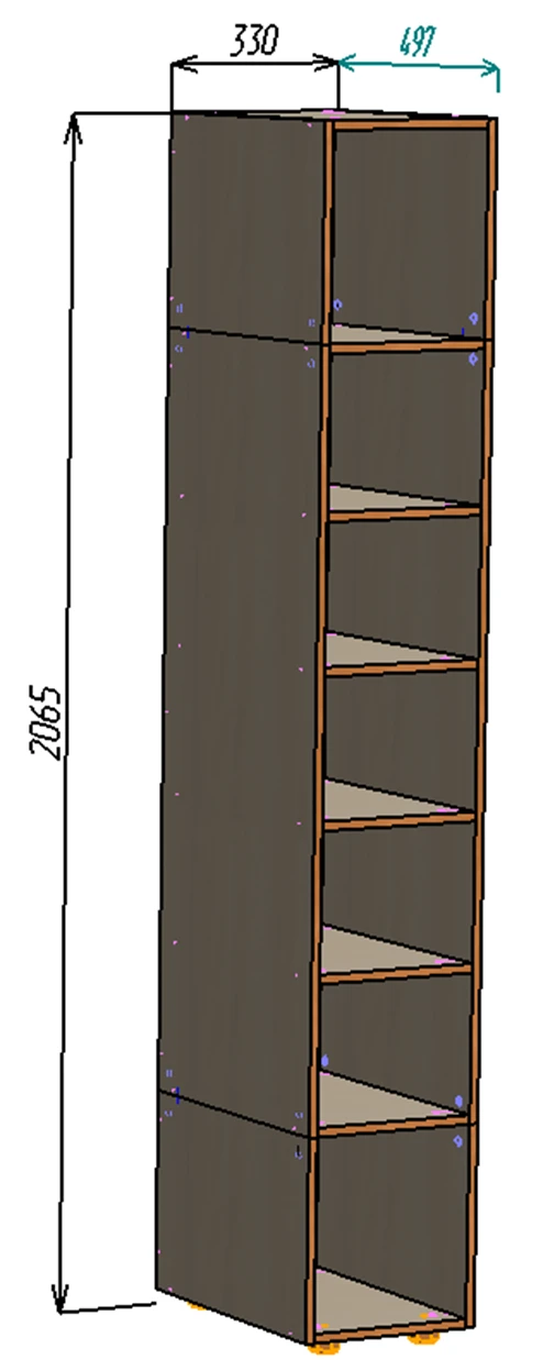 Каталог Нестандарт Открытый стеллаж 330х2065 от магазина ПолКомода.РУ