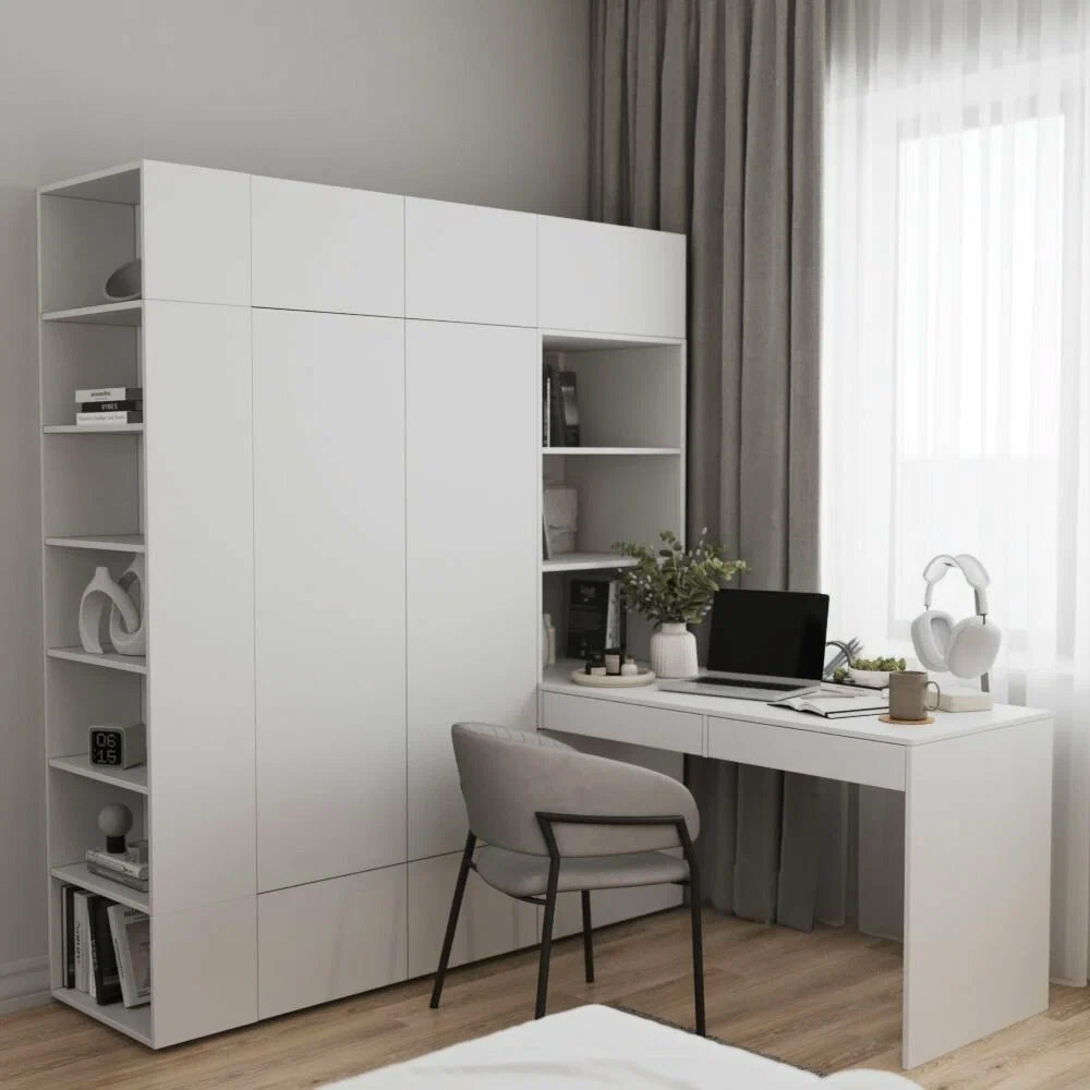 Каталог Стол письменный со стеллажом и шкафом 1765 от магазина ПолКомода.РУ