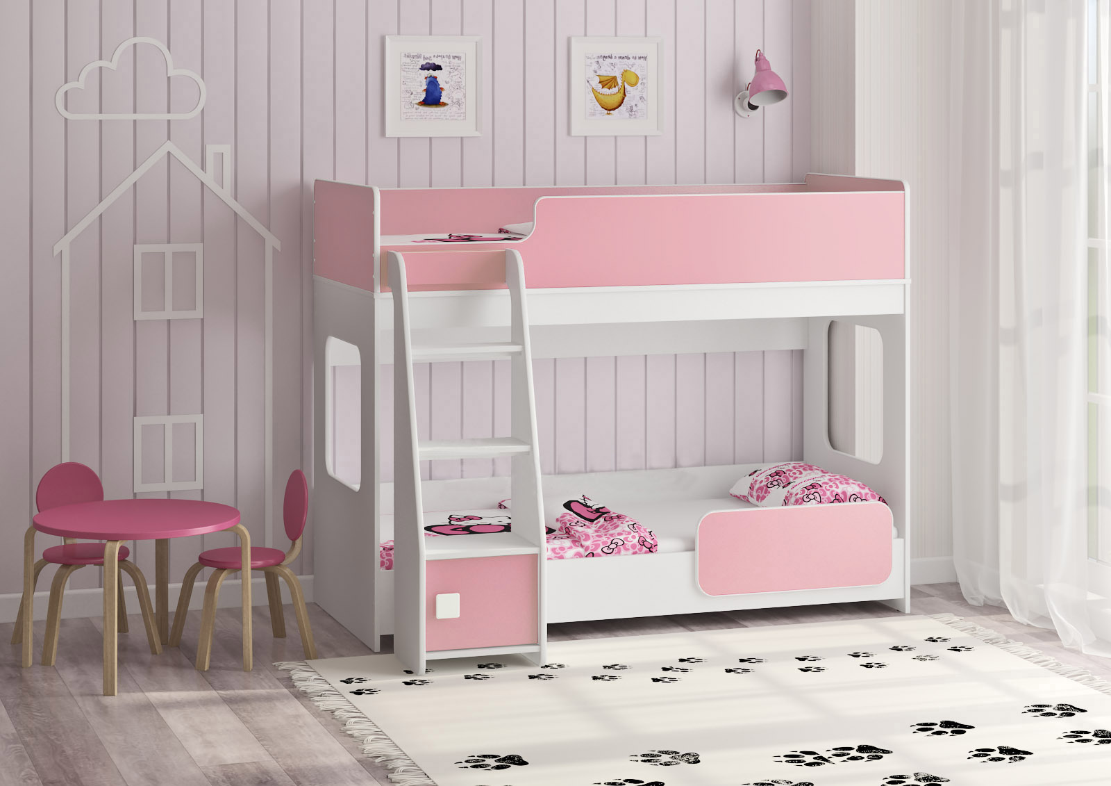 картинка Двухъярусная кровать Л-42.4.1 магазин PolKomoda.ru Каталог Двухъярусная кровать Л-42.4.1 от магазина ПолКомода.РУ