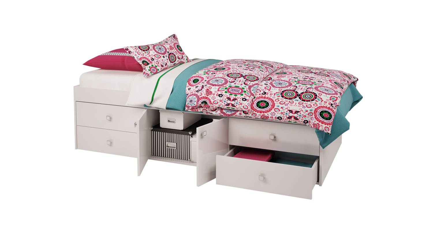 Кровать для подростка 190х90 с ящиками Polini Kids