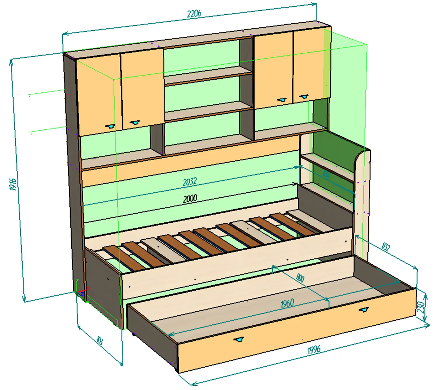 Каталог Нестандарт Двуспальная кровать Голден Кидс 8 от магазина ПолКомода.РУ
