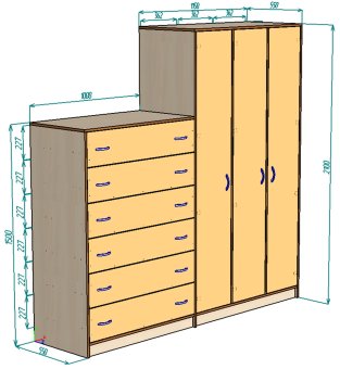 Нестандарт Шкаф 215х210 - 45600