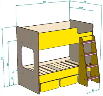  Нестандарт Двухъярусная кровать Л-К501.52 - 25400