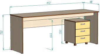 Нестандарт Стол письменный с тумбой - 16800