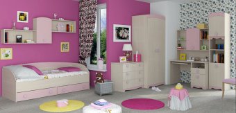 Кровать 800 с настилом Pink - 13795