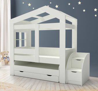Двухъярусная  кровать Домик Сказка ДС-36.1 + ДС-36.2 - 21922