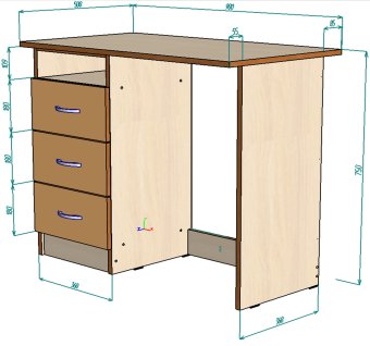 Нестандарт Стол письменный Квартет-2 - 12000
