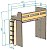 Каталог Нестандарт Кровать чердак Юта с навесной лестницей 90х200 от магазина ПолКомода.РУ