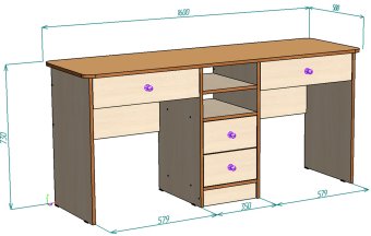 Нестандарт Стол сдвоенный для 2х детей Фанки Кидз 13/51 СВ мини - 18000