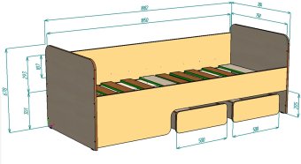 Нестандарт Детская кровать Л-40 75х185 - 16500