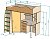 Каталог Нестандарт Кровать чердак Пионер с деревянной лестницей 80х180 от магазина ПолКомода.РУ