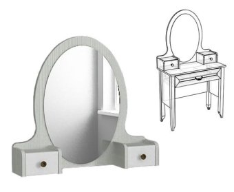 Зеркало с надстройкой к туалетному столу  Классика - 0