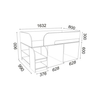 Кровать чердак Астра 9/7 - 20855