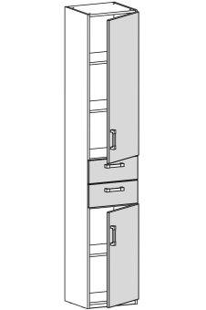 Шкаф одностворчатый (2 ящика, 2 двери) Карамель - 16995