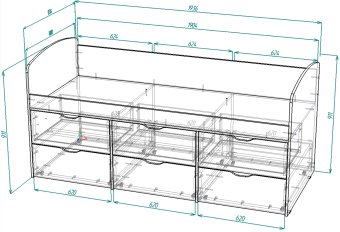 Нестандарт Кровать чердак Малыш 7 80х190 - 28300