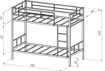 Металлическая двухъярусная кровать "Севилья-2" - 12840.00