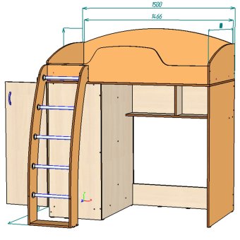 Нестандарт Кровать чердак "Соня" №1  - 32000